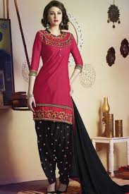Black And Pink Patiala Suit Pink Black Pure Cotton Unstitch Patiala Suit Ladies Salwar Kameez Indian Designer Wear Dress Patterns
