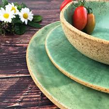 View our selection of affordable dinner plates and charger plates in a variety of colors and styles for only $1 at dollar tree. Green Dinnerware Set Modern Ceramic Dinner Set Rustic Etsy
