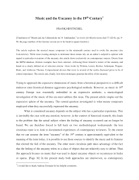 Pdf Music And The Uncanny In The 19th Century