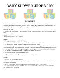 Baby Shower Jeopardy Digital Download Trivia Game Baby Etsy Baby Shower Jeopardy Baby Sprinkle Games Funny Baby Shower Games