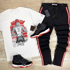 Red Black And White Jordan 11 Shirt Pin On Ruthless