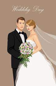 Bride And Groom Wedding Invitation Vector1 Jpg 330 500 Wedding Invitation Vector Wedding Illustration Wedding Cards Images