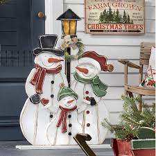Christmas decorations indoor snowman led ourwarm christmas decorations indoor outdoor 5ft airblown christmas inflatable snowman with led 5.protection of your sales area, ideas of design and all your private information. Chunky Wood Cutouts Snowman Family From Country Door Snowman Wood Diy Snowman Wood Wood Cutouts