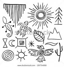 Hand Drawn Doodle Vector Elements Set Vol 9 Of 9 Native American Symbols Sun Tree Eagl Native American Symbols American Symbols Native American Patterns