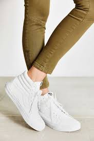 Vans Sk8 Hi Reissue Leather Sneaker Urban Outfitters White Leather Vans Vans Sk8 Hi Outfit Sneakers Outfit