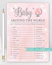 Baby Around The World Baby Its Cold Outside Winter Girl Baby Shower Game Pink And Silver Baby Shower Winter Snowflake Baby Shower Winter Girl Baby Shower