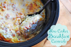 Combine the 1/2 cup butter, condensed soup, cheese, sour cream, salt and onion; Slow Cooker Breakfast Casserole Eat At Home