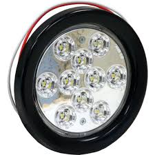 Buyers Products Company 4 In Clear Round Backup Light Kit With 10 Led 5624310 The Home Depot Led Led Strobe Headlight Restoration