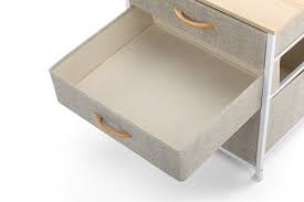 Three drawers provide for organization. Buy Ovela 3 Drawer Nightstand Bedside Table Beige At Mighty Ape Nz