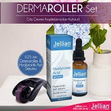 0 25 Mm Dermaroller Hyaluronik Asit Serum Seti Jellian Titanyum 180 Igne Micro Eye Dermaroller Jellian Erken Yaslanma Onleyici Leke Giderici Serum Yaslanma