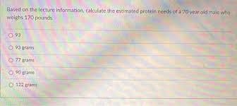 Solved Based On The Lecture Information Calculate The Chegg Com