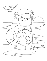 Elle représente une petite fille qui tend la main vers un ballon en forme de cœur. Coloriage Petite Fille Dans La Plage Dessin Gratuit A Imprimer
