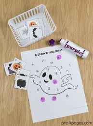 I don't know what it is about sparkly pom poms but my students love transferring them into fun ice grab all the printable halloween math and literacy centers for your classroom here! Halloween Theme Pre K Preschool Kindergarten