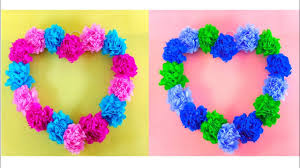 عمل ديكور للحائط من ورق الكورنيش او المناديل الورقيه Diy Wall Hanging Decor Youtube