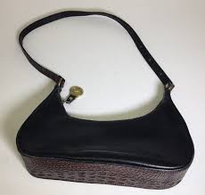 Black And Brown Purse Brahmin Vintage Small Hobo Handbag Shoulder Purse Black Brown Leather Brahmin Shoulderbag Shoulder Purse Hobo Handbags Black And Brown