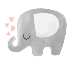 Cute Vector Elephant Illustration Hearts Baby Elephant Illustration Cute Elephant Drawing Elephant Drawing