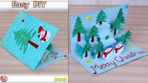 These thoughtful handmade cards will show your friends and loved ones that you genuinely care. Very Easy Diy 3d Christmas Pop Up Card How To Make Christmas Tree Ca Christmas Cards Kids Diy Christmas Cards Simple Christmas Cards