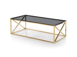 Il est aussi possible de choisir la table basse contemporaine en verre, pour une touche plus raffinée et originale. Table Basse Sydney En Verre Fume Et Pieds Or Vente De Menzzo Conforama