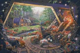 Download and print any pdf cross stitch design for free from the list below to make your own inspirational. Snow White Cross Stitch Inspirated To Kinkade Counted Cross Stitch 496 333 Stitches E1605