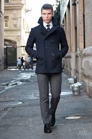 You can add epaulettes to your fitted peacoat, or elbow patches, for example. Navy Blue Peacoat Mens Shop Clothing Shoes Online