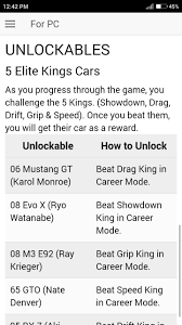 Each car is arranged into one of three tiers with each having individual advantages and disadvantages for each of the four event types. Cheat Code For Need For Speed Pro Street Games Nfs For Android Apk Download