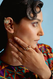 White Finish Grey Swarovski Crystal Ring by ESME at Pernia's Pop Up Shop  2024