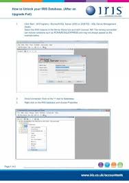 Start sql*plus and log in as the sys user, connecting as sysdba: How To Unlock Your Iris Database After An Iris Software