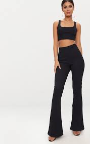 Women S Clothes Shop Women S Fashion Prettylittlething Black Flare Pants Black Flared Pants Outfit Flared Pants Outfit