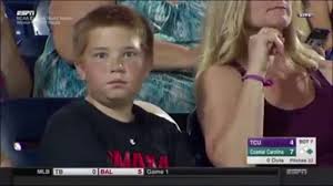 Funny Kid Stares Down Camera At The College World Series Youtube