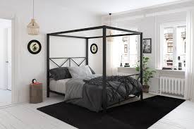 Choose from contactless same day delivery, drive up and more. Amazon Com Dhp Rosedale Metal 4 Poster Canopy Bed With Crisscross Headboard And Footboard Full Black Furniture Decor