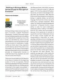 Pdf Nothing In Biology Makes Sense Except In The Light Of Evolution