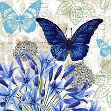 E Vladykina Mariposa Azul Arte De Mariposa Papel De Decoupage Produccion Artistica