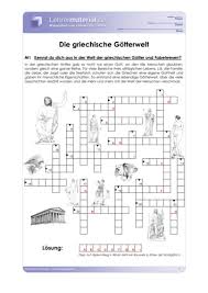 Arbeitsblatt Die Griechische Gotterwelt Lehrermaterial De