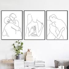 Wie groß sind die kunstdrucke von bilderwelten? Kiss Poster Couple Art Set Of 3 Prints Hug Print Line Drawing Downloadable Prints Love Print Valentines Printable Art Bedroom Pink Grey Wall Art Grey Wall Art