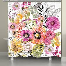 Hiend accents floral shower curtain with blue detail. Pink Floral Garden Shower Curtain Overstock 31568195