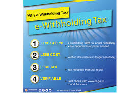 The tax is thus withheld or deducted from the income due to the recipient. Have Your Tax Withheld At One Step With E Withholding Tax