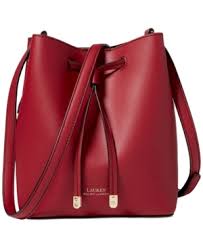 Lauren Ralph Lauren Debby Ii Mini Drawstring Bag Crimson Truffle Leather Drawstring Bags Mini Shoulder Bag Womens Designer Bags