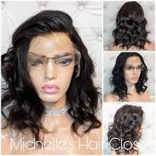 Glueless "messy Bob" Invisible Lace Front Wig * Bleached Knots &  Pre-plucked for Natural Hairline!! 100% Human Hair