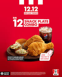 The dinner plate is basically 3 pieces chicken with bun coleslaw mashed potato. Kfc Shop Till You Drop This 12 12 With Your Bellies Full Show This Post To Our Cashier And Enjoy A Snack Plate Combo For Only Rm12 At Your Nearest Kfc Except