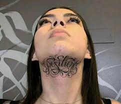 Fine line neck tattoo ideas for women