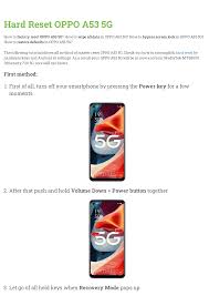 Hard Reset OPPO A53 5G ...