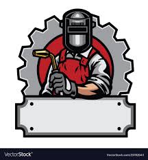 Welder With Welding Tools Download A Free Preview Or High Quality Adobe Illustrator Ai Eps Pdf A Desenhos De Profissoes Projetos De Soldagem Garagem De Moto