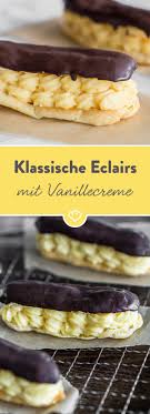 Original Franzosische Eclairs Mit Vanillecreme Rezept Vanillecreme Eclairs Eclair Rezept