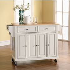 White kitchen island cart with walnut topped cheesecake. Crosley Furniture Natural Wood Top Kitchen Cart Or Island In Black Classic Cherry Or White Kitchensource Com