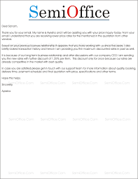 Free cover letter for a cost quotation. Quotation Letter Sample In Word Semioffice Com