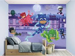 Pj Masks Wallmural Fofotapet Eroi In Pijama With Images Mural Wallpaper Murals For Kids