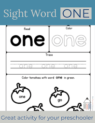 Sight Word One Worksheet Primarylearning Org Learning Sight Words Sight Words Sight Word Worksheets