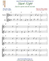 Free printable christmas song sheet music for recorder. Silent Night Recorder Duet For Soprano And Alto Recorder Recorder Sheet Music Recorder Songs Song Notes