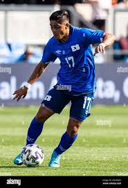 April 24, 2022 San Jose, CA USA El Salvador defender Juan Barahona (17)  controls the ball during the soccer game between the national teams EL  Salvador and Guatemala. Guatemala beat EL Salvador