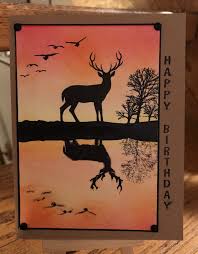 Homemade Birthday Cards For Guys Mirror Image Birthday Card Masculine Birthday Cards Silhouette Cards Stamped Cards